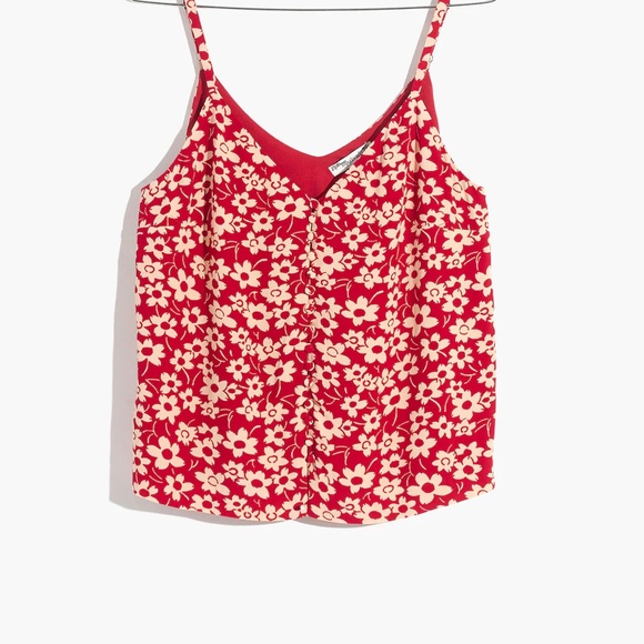 MADEWELL Red White Floral Tank Top - Picture 3 of 5